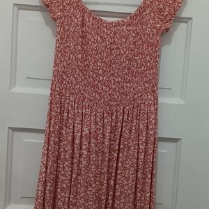 Red Floral Midi Dress